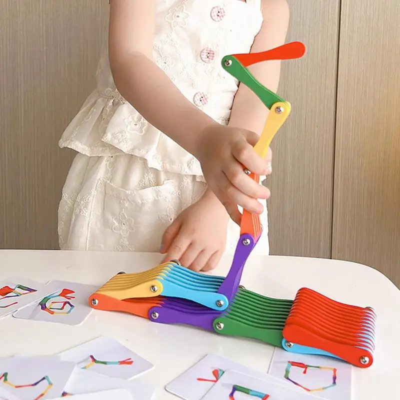 Folding Toys For Kids Adjustable Wooden Stacking Playset Educational Assembly Kit Fine Motor Skills Toys Portable Sensory Toys