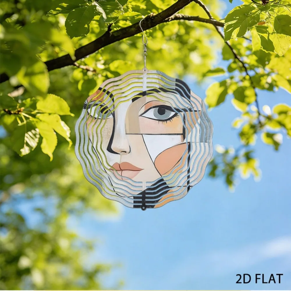 

Wrought Iron Cubism Wind Chimes Outdoor Metal Abstract Sculpture Garden Art Sound Decor