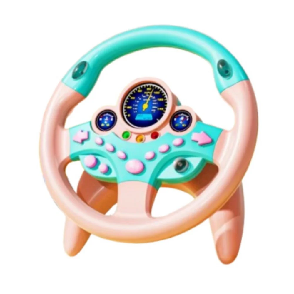 

Creative Kids Steering Wheel Funny Sound & Light Simulate Driving Car Toy Traceless Sticker 360° Rotation Driving Simulator Toy