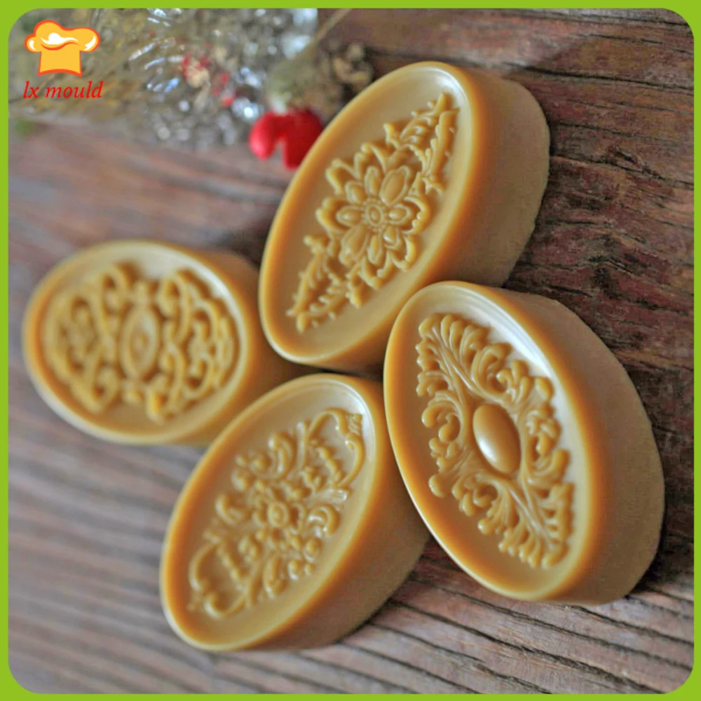 European Style Art Pattern 4 Piece DIY Handmade Soap Mould Candle Aromatherapy Silicone Mold Retro Window Grill