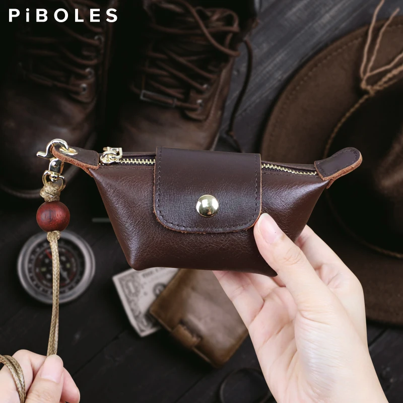 

Super Mini Genuine Leather Dumpling Bags, Handmade Cowhide Bank Card Storage, Lightweight And Small Coin Wallets Purse