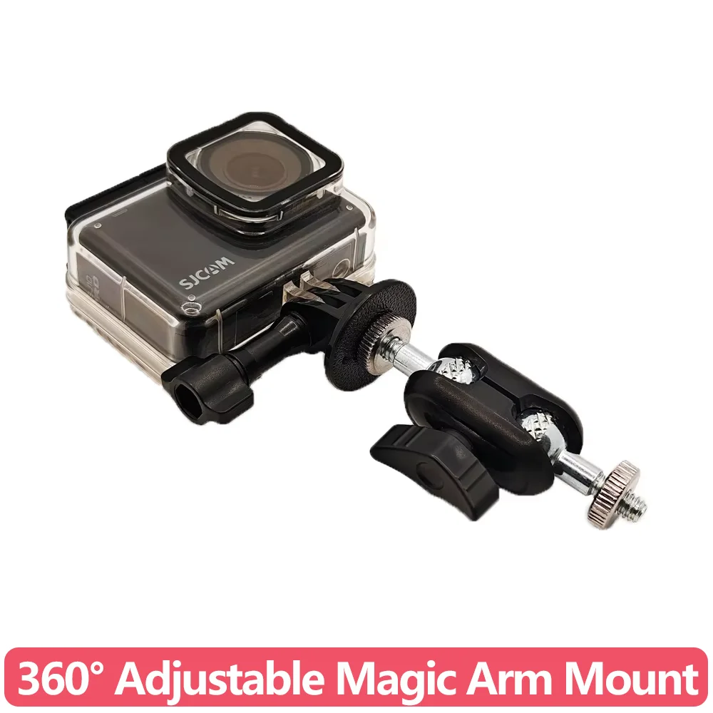 Soporte de Brazo Mágico Ajustable con Doble Rótula y Tornillo de 1/4 y Adaptador GoPro para Cámaras de Acción GoPro Hero 13 12 11 10 9 Insta360 DJI