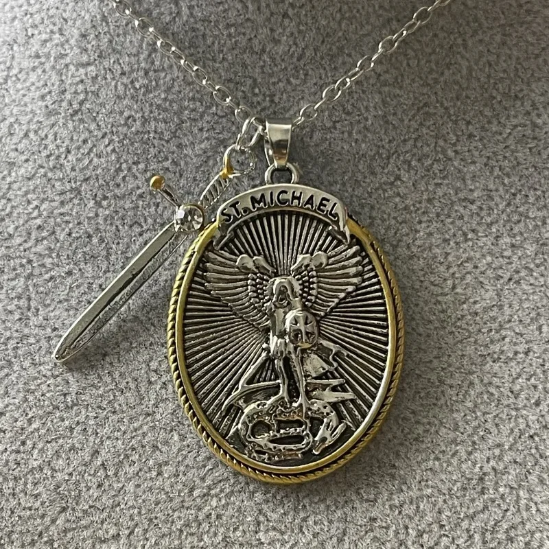 Catholic Patron Saint Pendant Michael St. Michael The Archangel Pendant Necklace