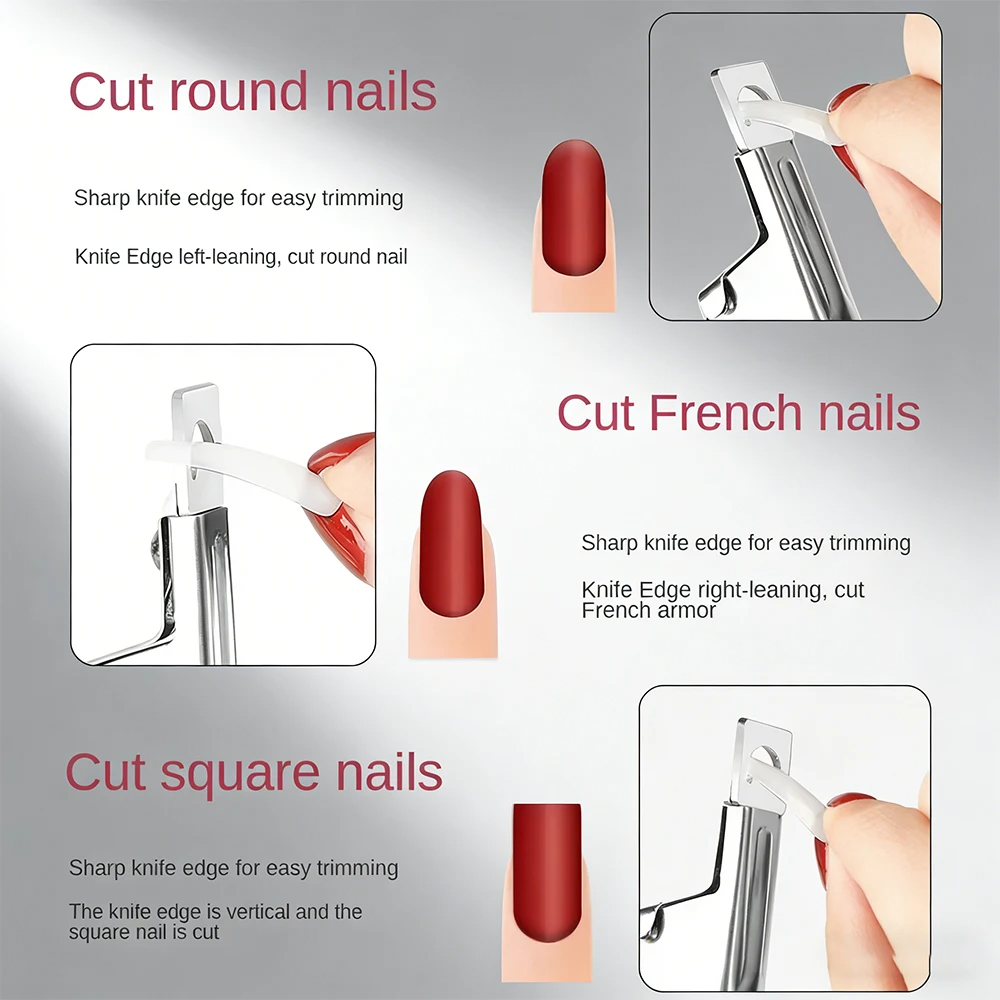 가짜 손톱깎이 U자형 팁 전문가용 손톱깎이 직선형 커터 매니큐어 플라이어 길로틴 네일 캡슐