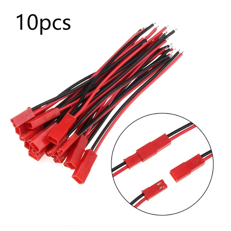 10pcs 100mm Male/Female Connector JST Plug Cable DIY 2 Pin Wire Connection Terminal For RC Lipo Battery Car Boat Drone Airplane