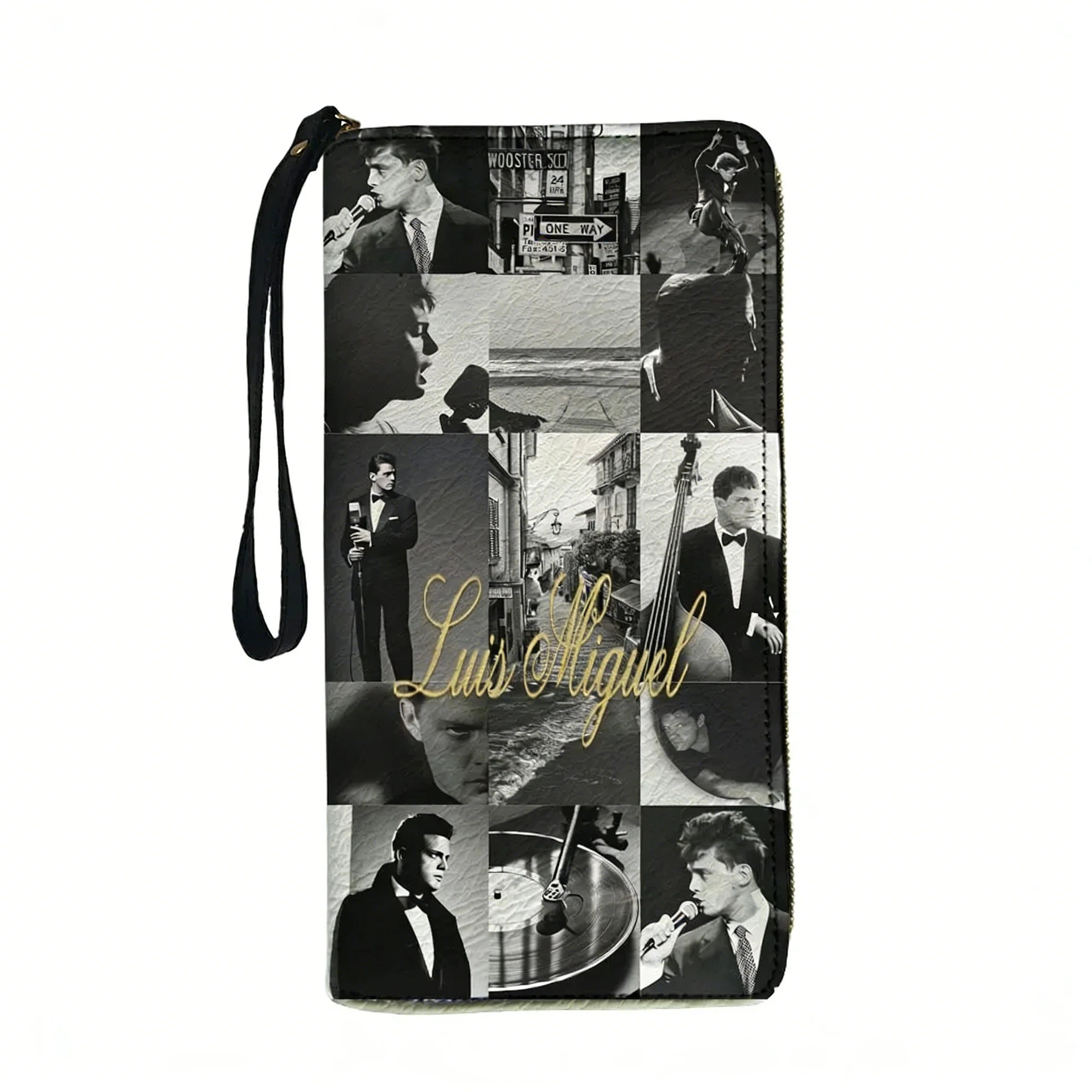 

Кошелек-портмоне с индивидуальным дизайном в стиле Луиса Мигеля (Мексика), для мужчин, женщин и подростков, на молнии, длинный, с двойным принтом, портативный, подарочная сумка-кошелек