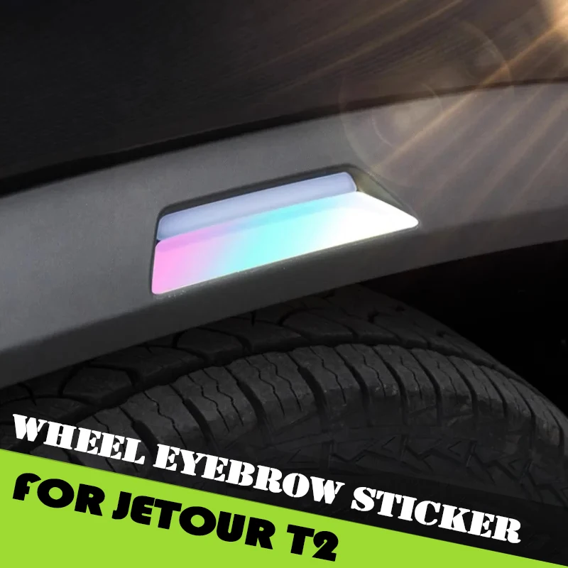 Car D-pillar Smoked Sticker Fit for Jetour Traveller T2 2023 2024 2025 Wheel Eyebrow Laser Reflective Warning Sticker Car Parts