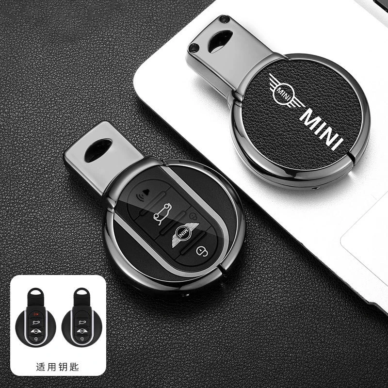 Zinc Alloy +Leather Car Key Case Cover For BMW Mini COUNTRYMAN ONE COOPERS JCW CLUBMAN F57 F60 F56 F55 F54 Roadster Holder Shell