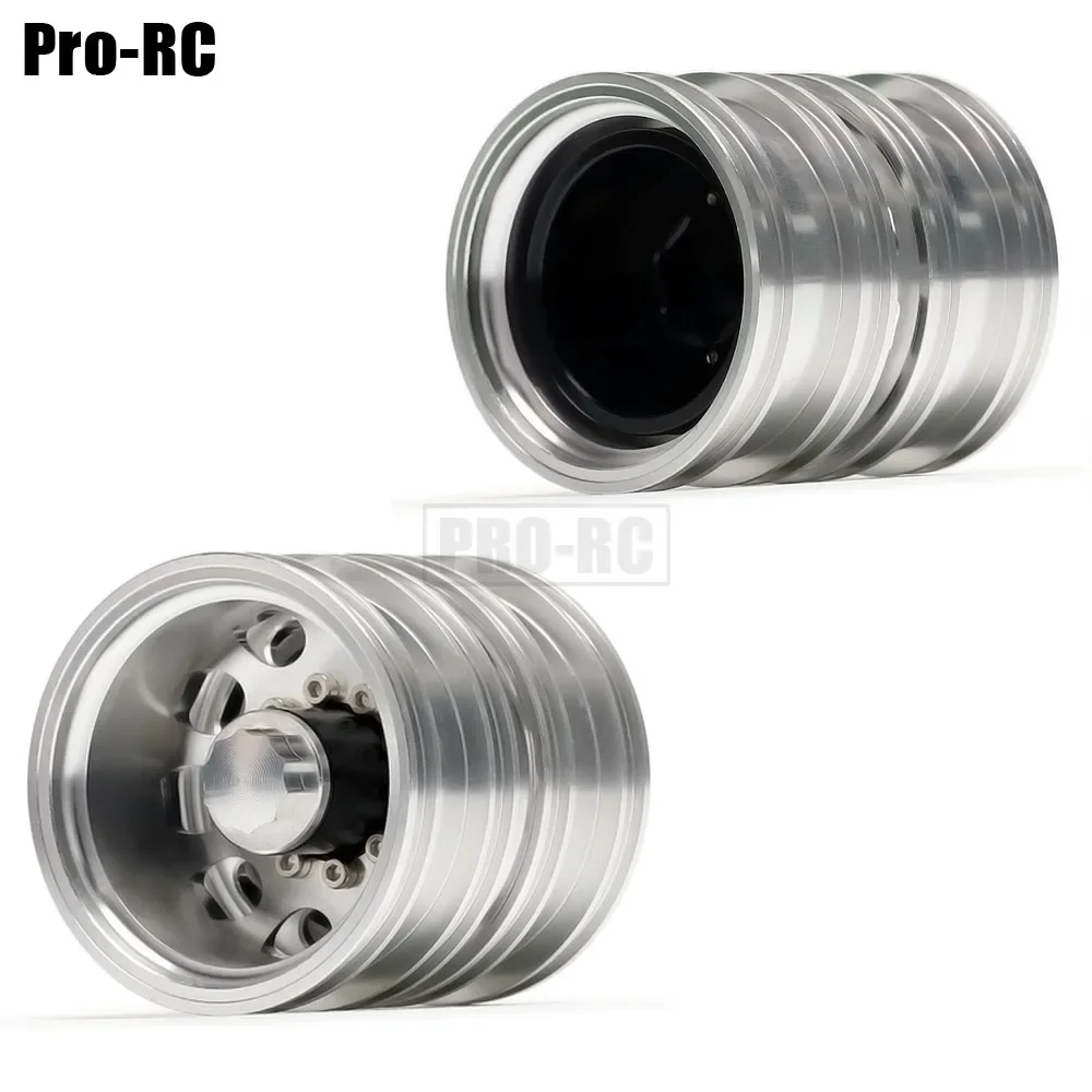 2/4 قطعة CNC Beadlock تحمل عرافة العجلات الخلفية حافة محور سبائك الألومنيوم لسيارة RC 1/14 تاميا جرار مقطورة شاحنة