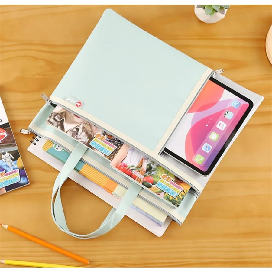 Bolsa de portafolio de arte de gran capacidad con cremallera y asa para almacenamiento de obras de arte de tamaño A3, diseño duradero de tela Oxford con cl seguro