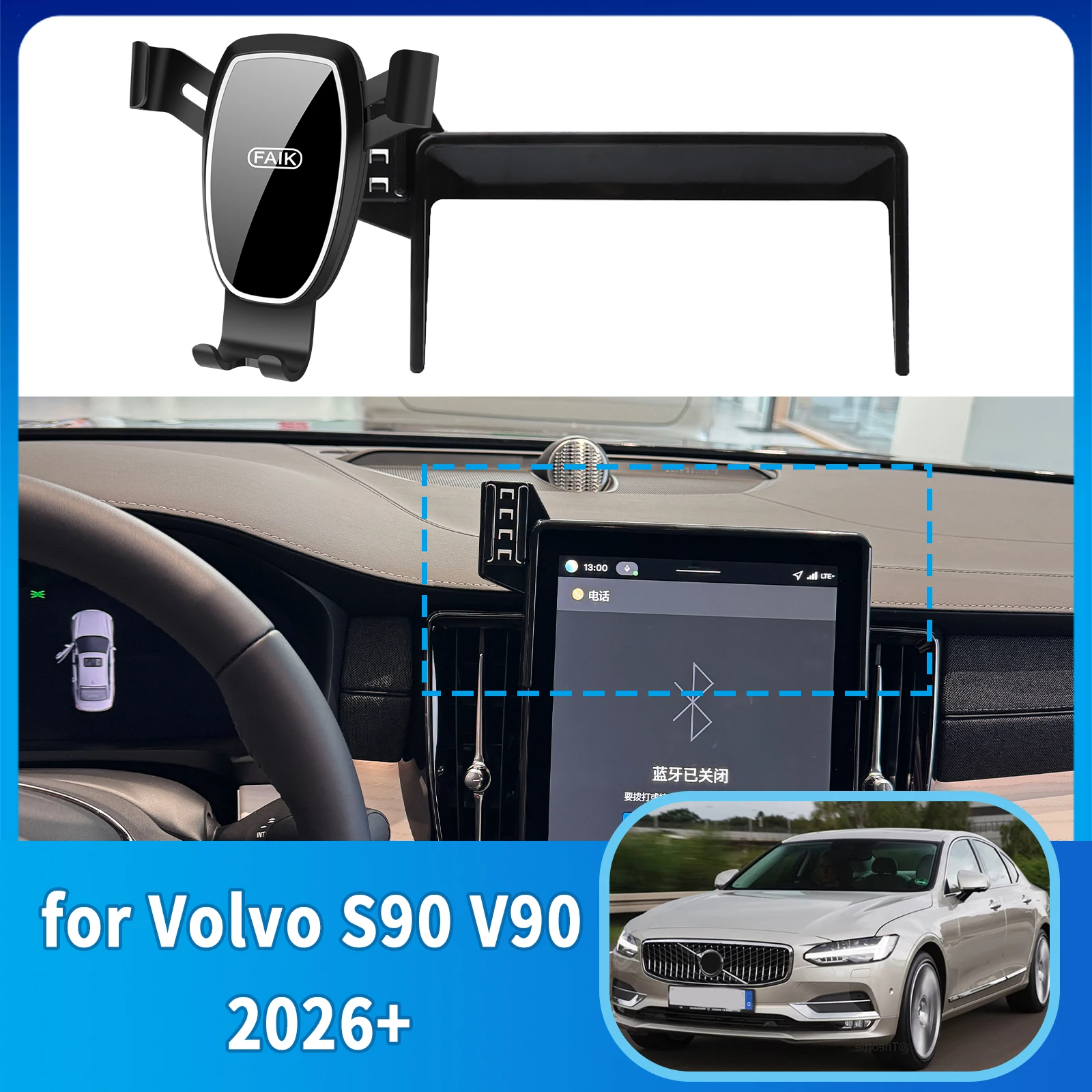 

Car Mobile Phone Holder fit for Volvo S90 V90 2026+ Navigation Stand Auto GPS Bracket Accessories