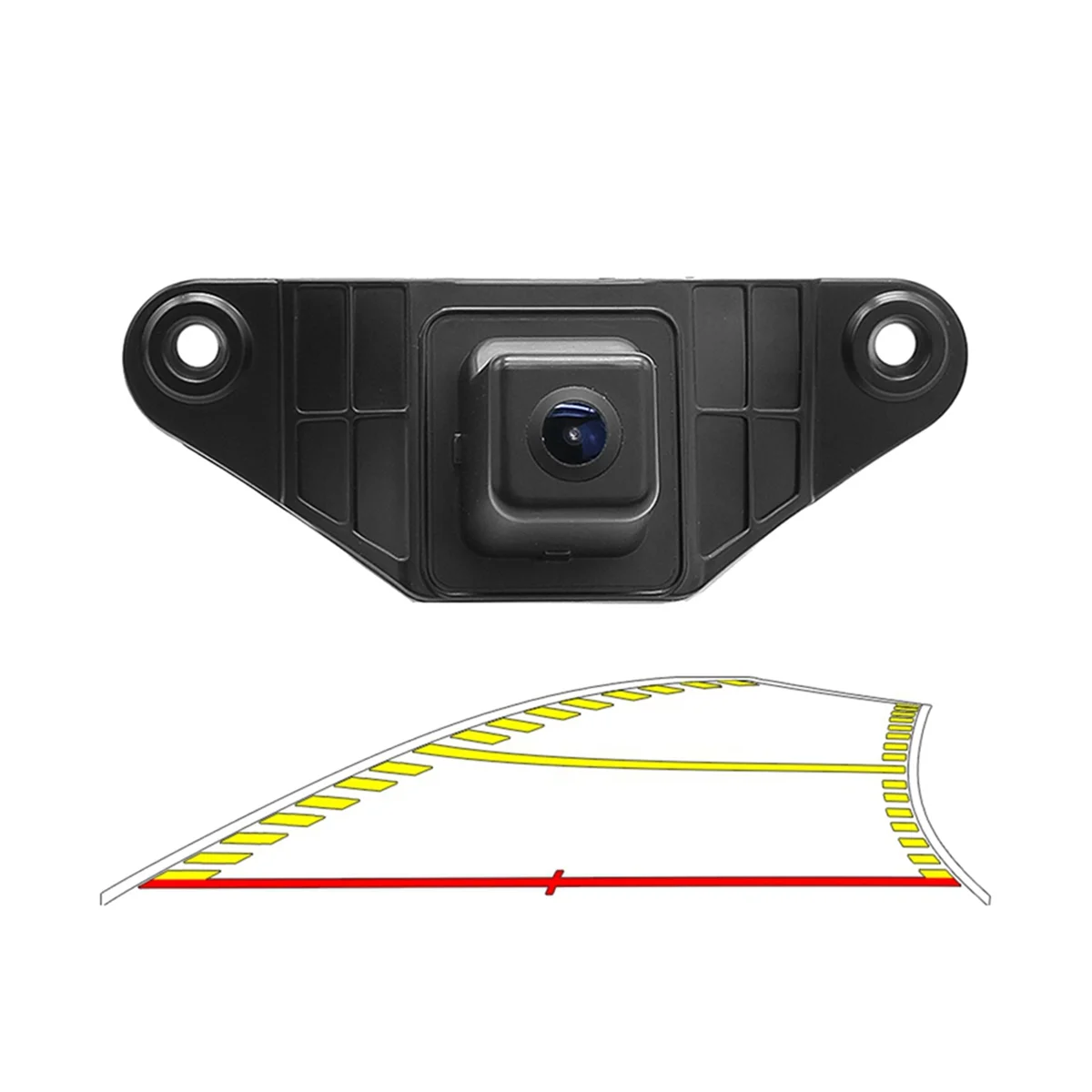 Câmera reversa da opinião traseira do carro com linha do estacionamento do reboque, dinâmica, Toyota Land Cruiser Prado