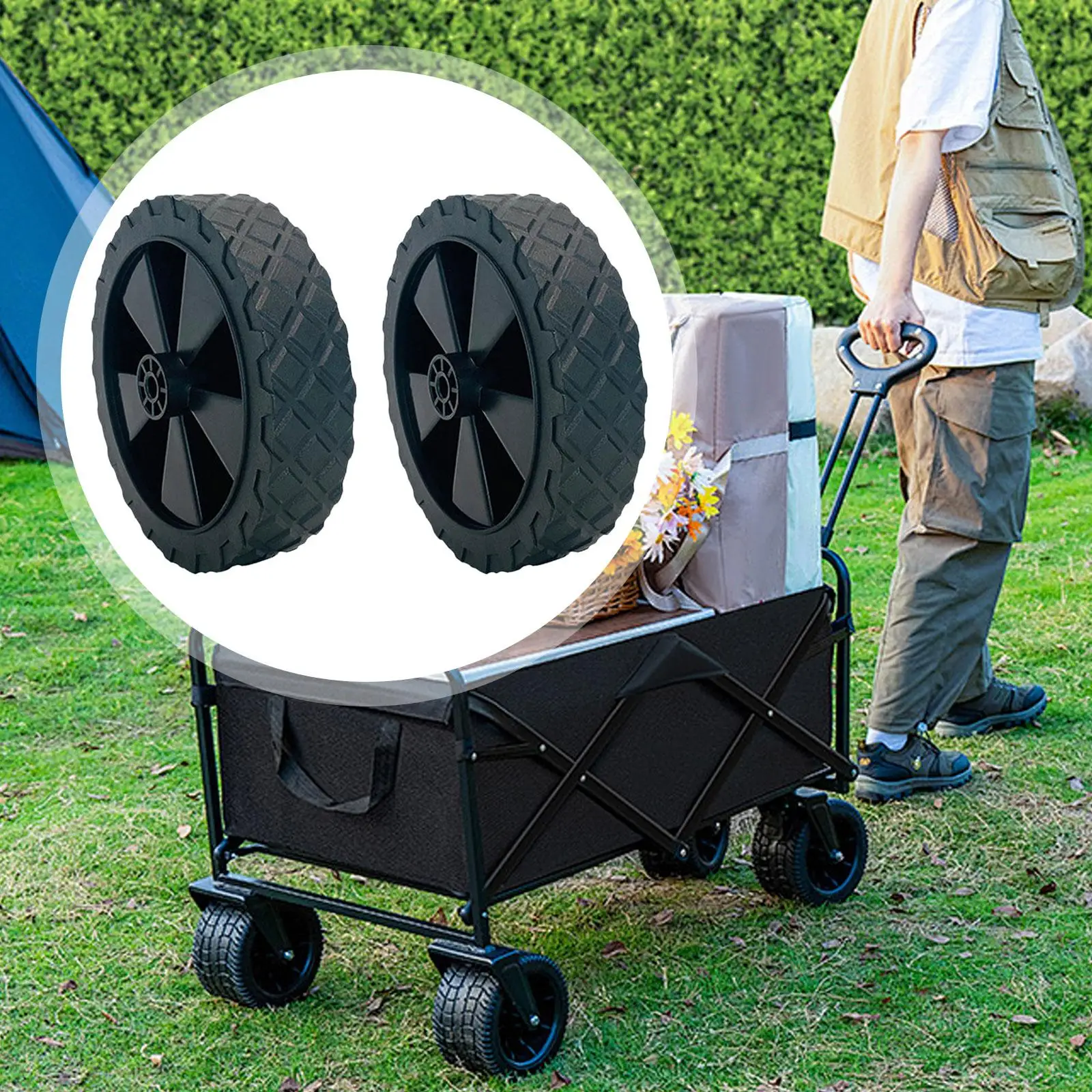Flat Free Replacement Wheels for Cart Folding 4 Wheels and Wheel Folding Hand Cart Applications