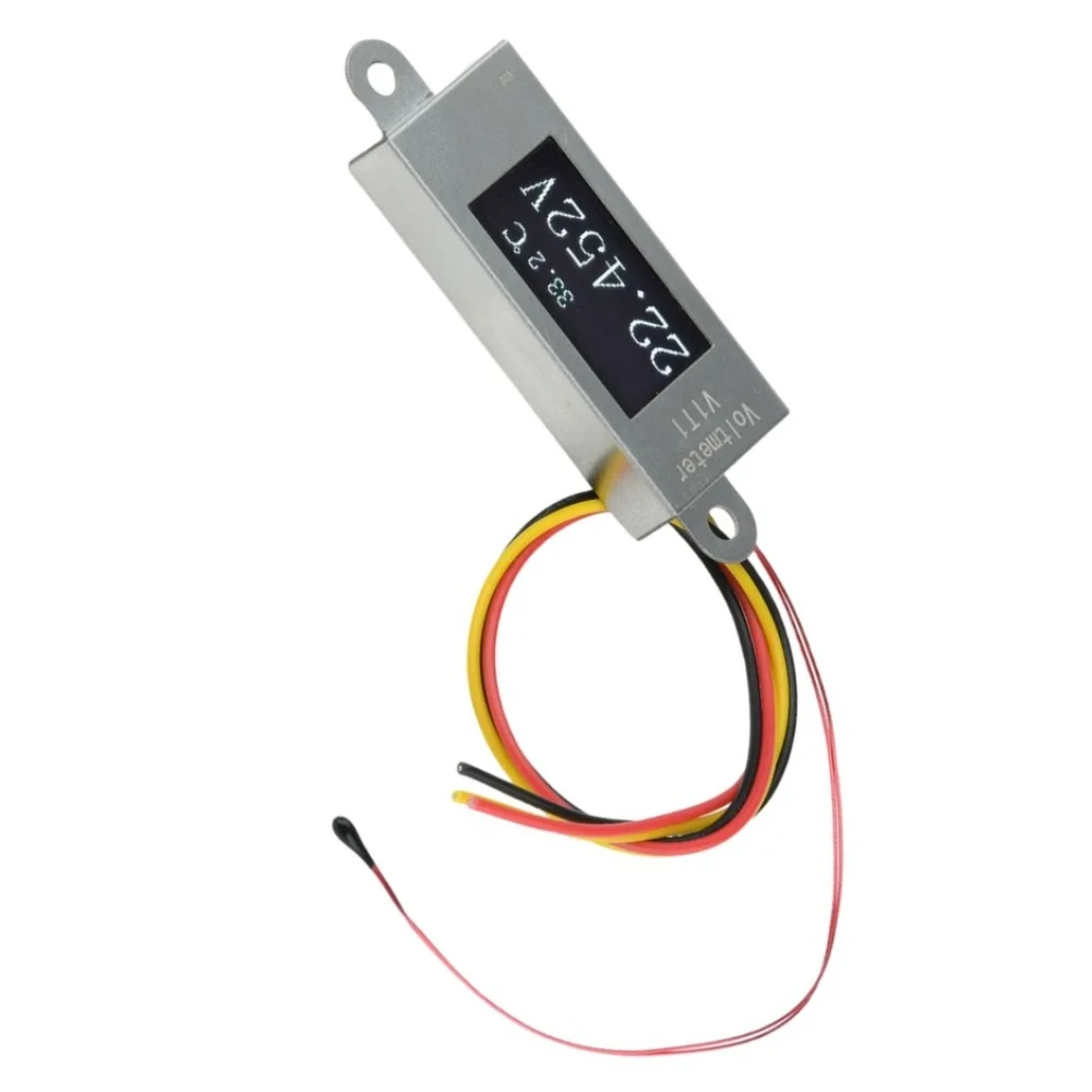 Compact Embedded Meter with For OLED Display 0.77 Inch and 12-Bit Sampling for Accurate Voltage and Temperature Readings