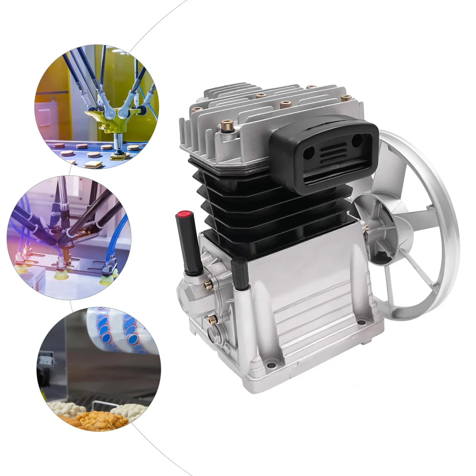 

3HP 960RPM Air Compressor Pump Head 2 Cylinders Air Compressor Pump 10Bar Compressor Pump Head Industrial Use Sturdy Efficient