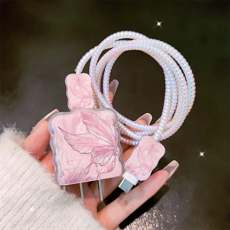 New Butterfly Cable Protector For iPhone 18W/20W Fast Charging Cable Data Anti-break Charger Protective Rope