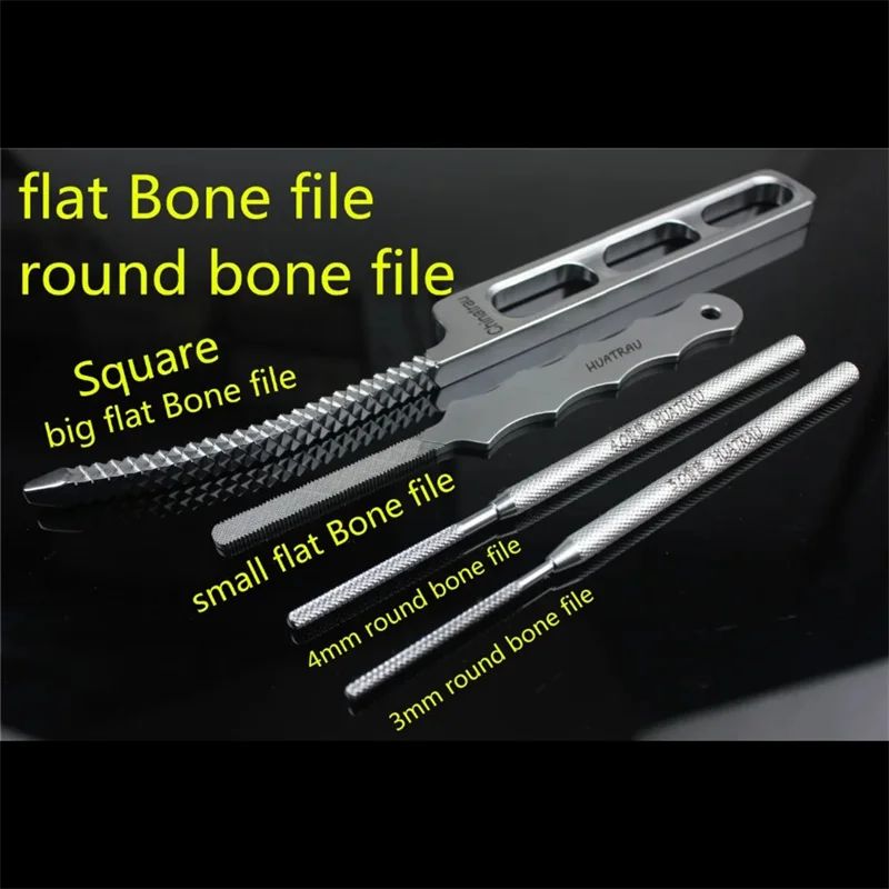Medical flat bone file, round bone file, grinding bone file, joint bone file, tibial plateau hook, deep digging small animal ort