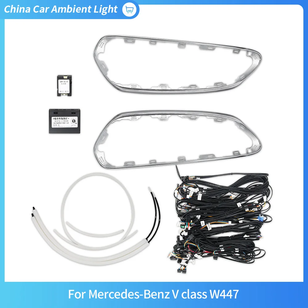 64color center vent V-Class luminous ambient light For Benz W447 interior modificatio original interior ambient light