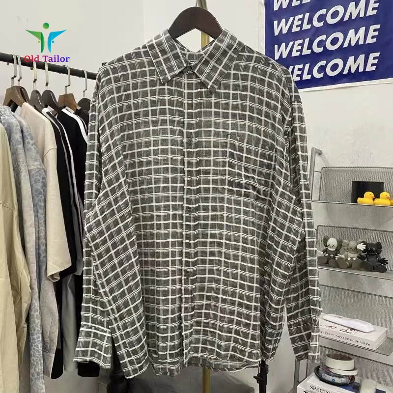 

Latest Grey 1:1 OUR LEGACY Vintage Shirt Plaid Shirt Slouchy Wind Broad Version Long Sleeve Shirt Mens Womens Four Seasons