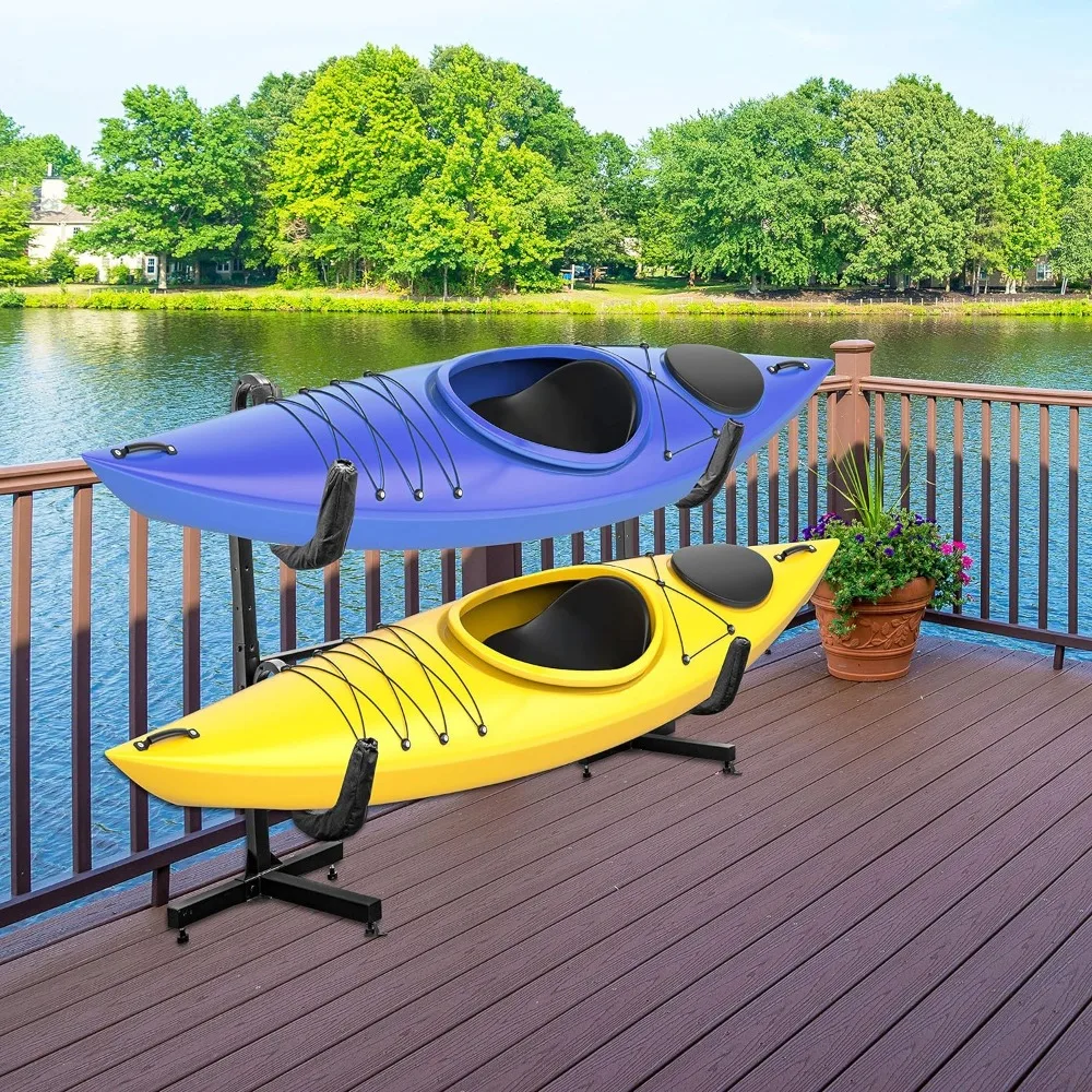 Freestanding Kayak Storage Rack, Heavy Duty Storage for Two-Kayak, SUP, Canoe & Paddleboard for Indoor,