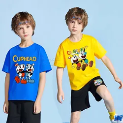 Boys Tshirts 3D Print Game Cuphead Summer T Shirt Fashion Kids Casual Girls Kawaii Cartoons Round Neck  Tee Tops Wish Asha Cloth