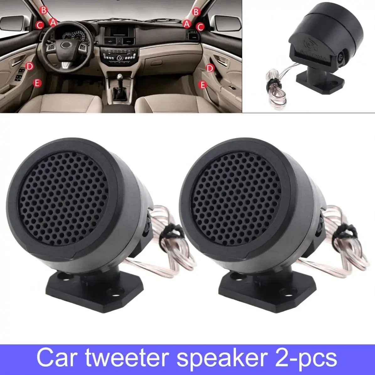 12V Tweeter Speakers HIFI 500W Pre-wired Dome Audio System Super Loud for Auto Car Wear Resistant Stereo Subwoofer Loudspeaker