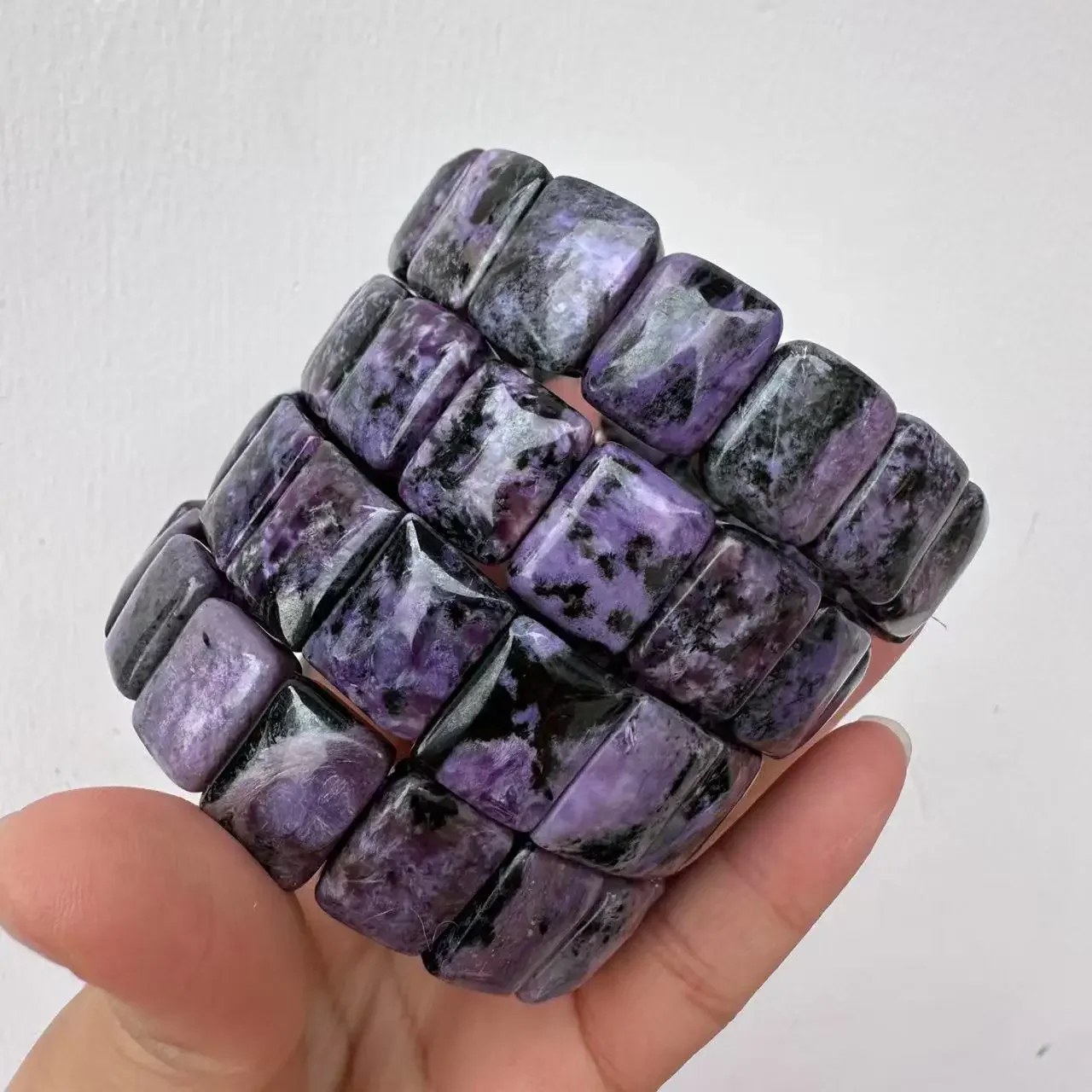 

Natural Russian Charoite Stone Beads Bracelet Natural Gemstone Bangle DIY Jewelry Bracelet for Woman for Woman Gift Wholesale
