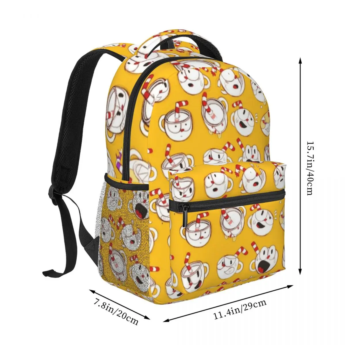 Cuphead Pattern Graphic Backpacks Boys Girls Bookbag Children School Bags Cartoon Laptop Rucksack Shoulder Bag Large Capacity