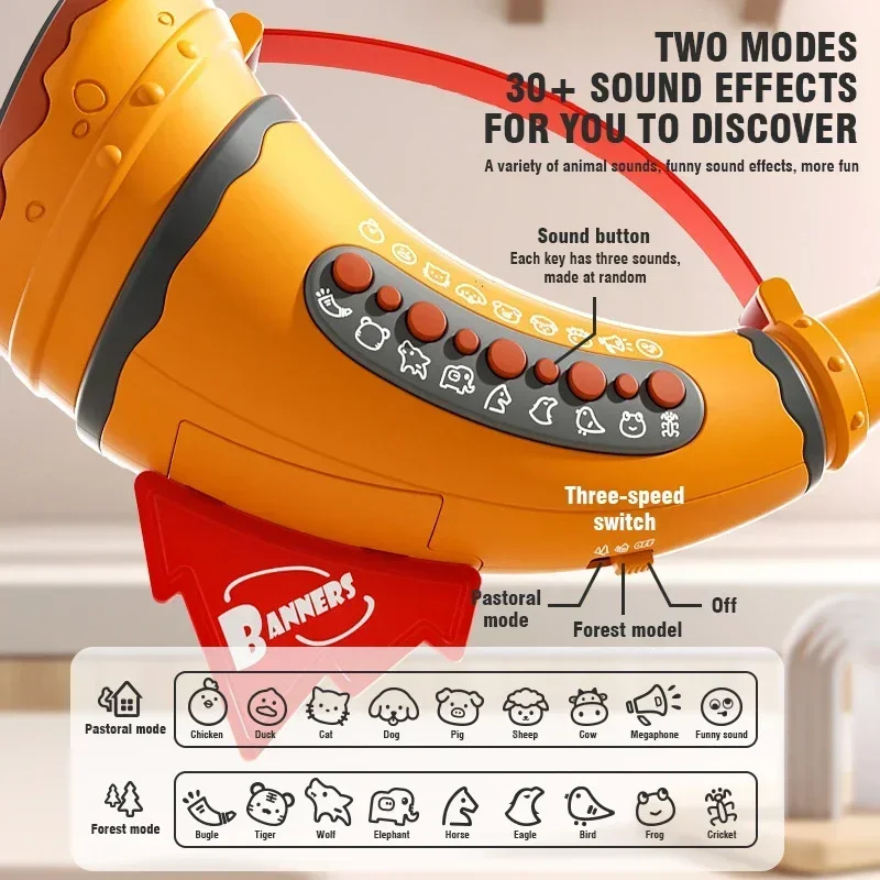 ホイッスル ホーン おもちゃ シミュレーション 動物の鳴き声 カル 30種類のサウンドエフェクト キッズ ホーン おもちゃ ホイッスル 競技ゲーム 5段階のライト付き