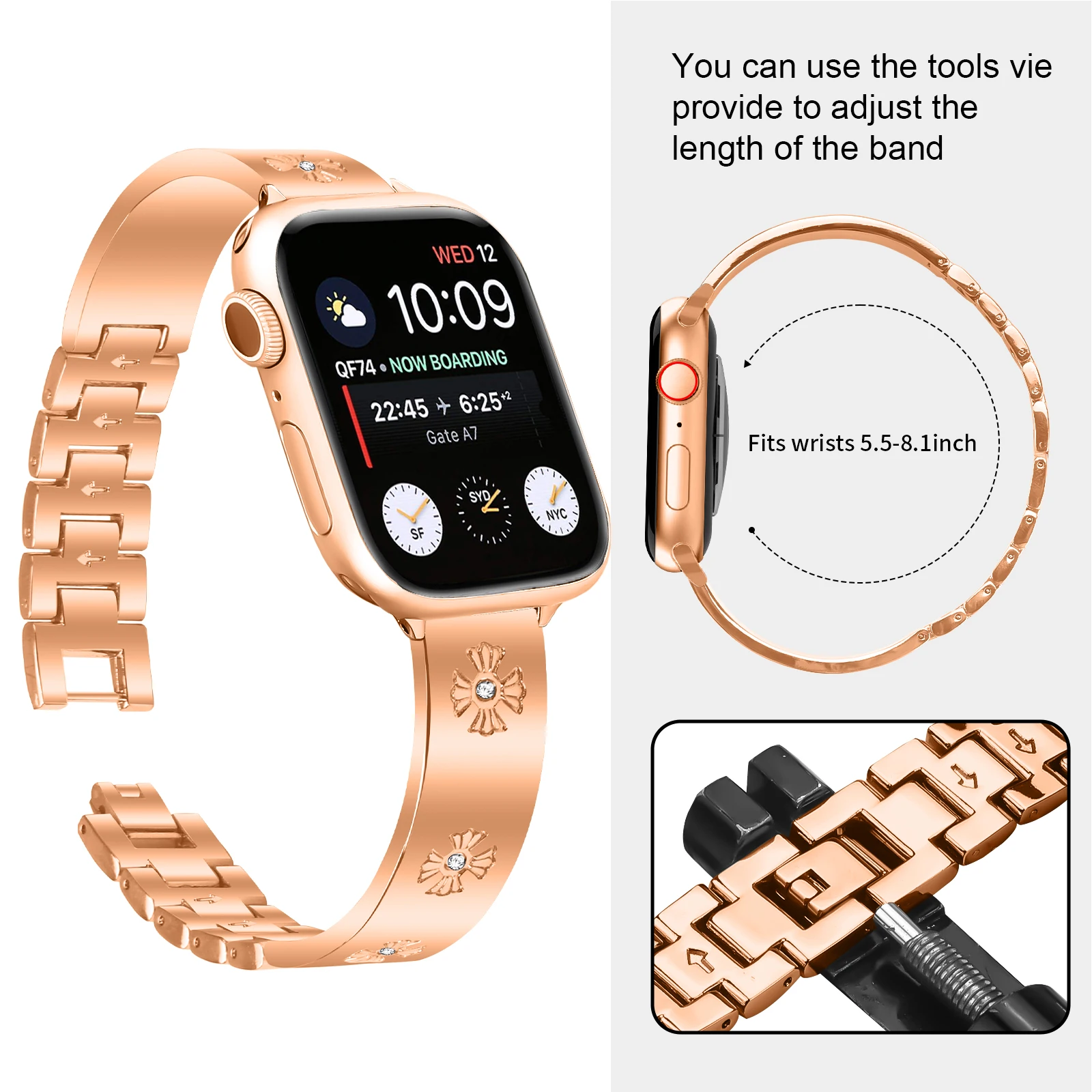 Metal Straps For apple Watch 44mm 40mm 45mm 46mm 49mm 42mm 41mm 38mm belt Bracelet iwatch Series 10 9 3 6 7 8 5 4 3 1 SE Ultra 2