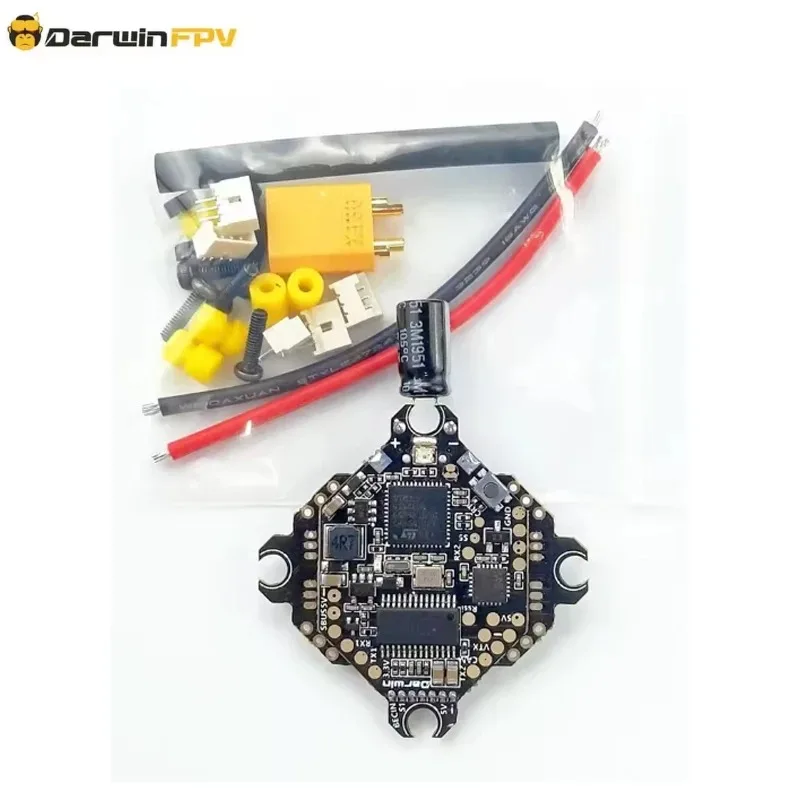 DarwinFPV F411 AIO Controlador de vôo Whoop Blheli_S Betaflight F4 15A OSD BEC BL_S 1-3S 4In1 ESC para RC Drone FPV Racing