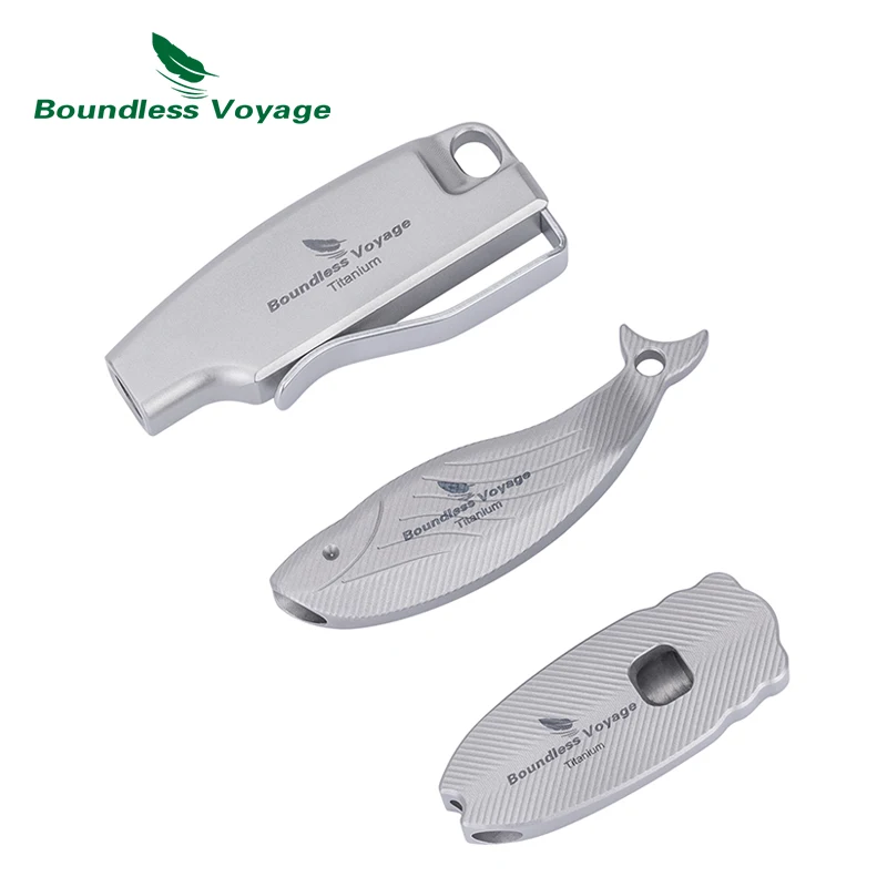 Boundless Voyage 120dB Titanium Survival Whistle Compact Emergency Safety Whistle Ultralight Whistles for Outdoor Hiking Camping