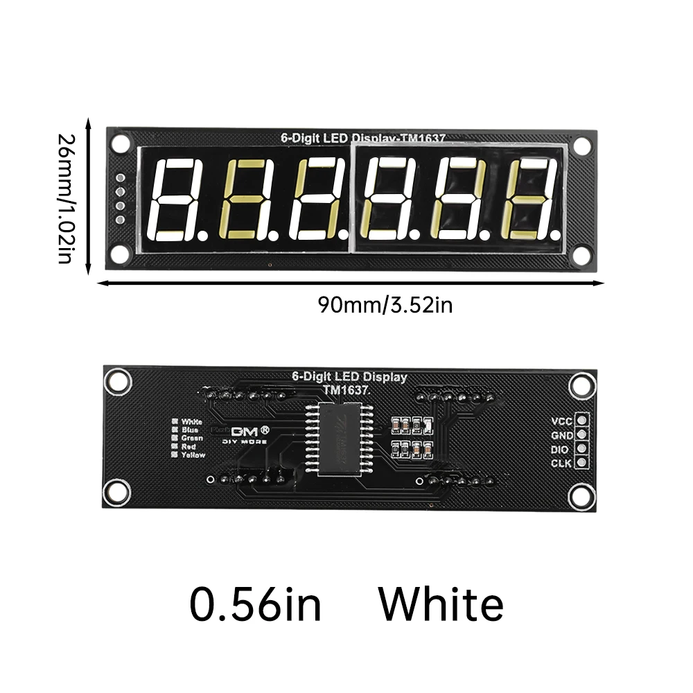 TM1637 وحدة 0.56 "0.56 بوصة 7 قطاعات شاشة ديجيتال أنبوب 4/6 أرقام LED وحدة المجلس لاردوينو أحمر أخضر أزرق أبيض