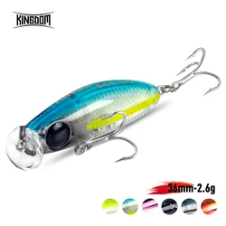 Kingdom Micro Minnow Fishing Lure 2.6g 36mm Long Casting Artificial Slow Sinking Minnow Hard Stick Crank Baits Bass Pike Trout