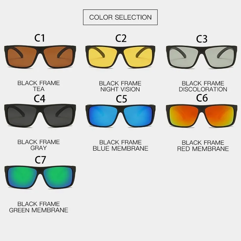 Tr90 fishing Sunglasses Square Flexible Driving Rubber Square SunGlasses Famous Brand Polarization Sunglases for Women Men