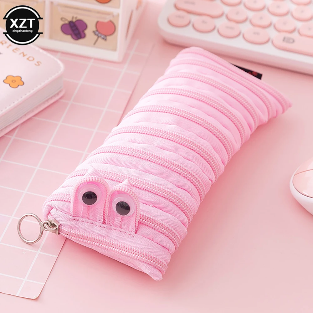 Creative Halloween Caterpillar Zipper Pencil Case Stationery Storage Bag Children's Day Boy Girl Birthday Gift Pen Bags