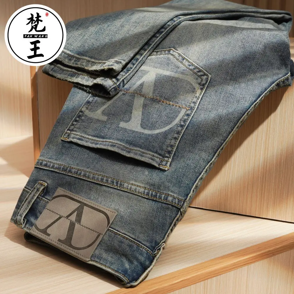 

Летние тонкие джинсы мужские синие ретро старые европейские и американские тенденции