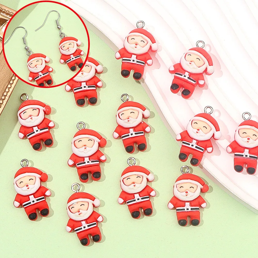3/12/24 Uds. Colgante rojo con forma de Papá Noel, collar DIY, pendientes, Día de la madre, Acción de Gracias, Navidad, Día de San Valentín, accesorios de regalo