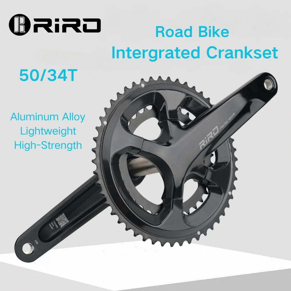 RIRO Aluminum alloy Crankset Road Bicycle With BB Ultralight Chainwheel 170mm 50-34T Chainrings Sprockets for SRAM SHIMANO R9