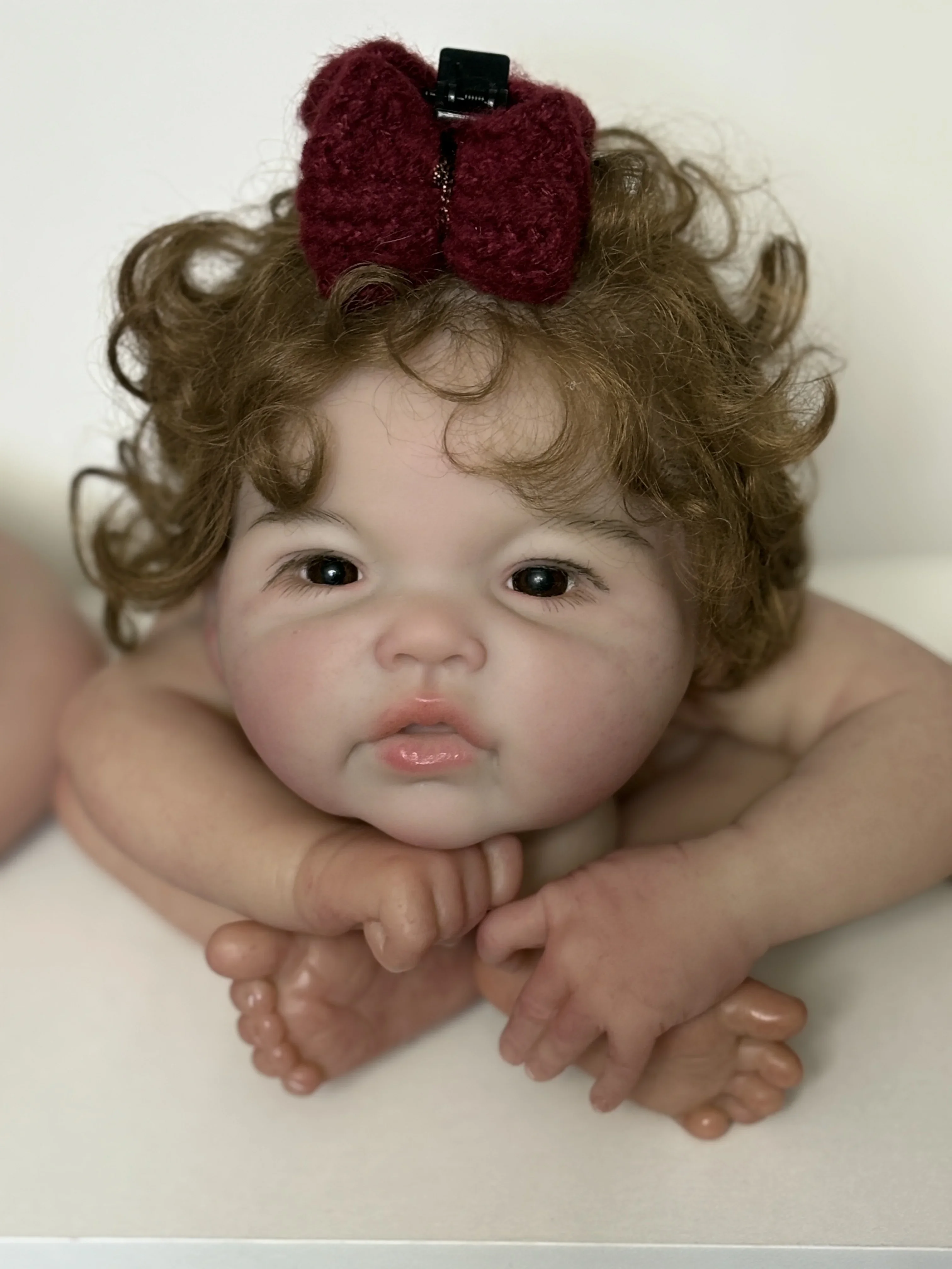 

St.Store Customized Limited Supply 43cm Reborn Baby Doll Supernova With Hand-Rooted Hair Painted Kit With Cloth Body
