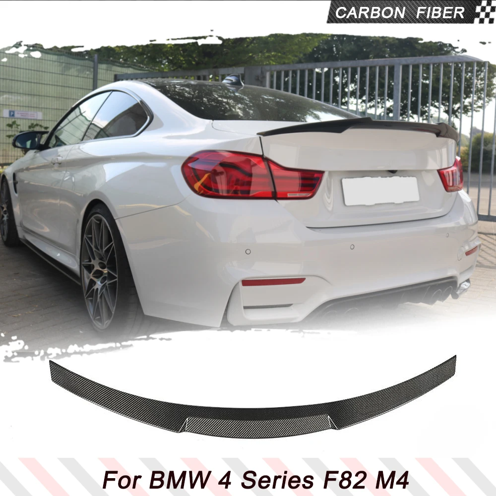 Carbon Fiber Car Trunk Spoiler for BMW 4 Series F82 M4 Coupe 2014-2020 Rear Trunk Spoiler Boot Highkick Wing Lip Forged Carbon