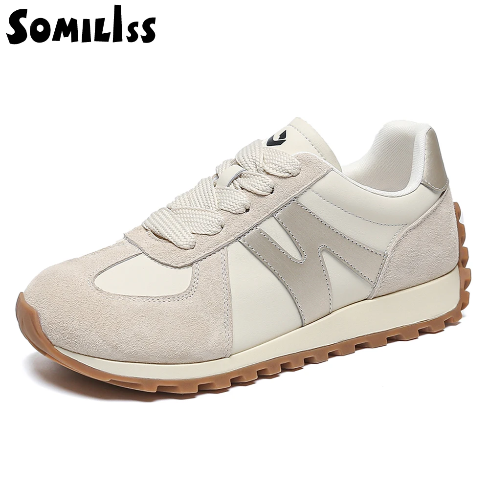 SOMILISS Wide Toe Box Shoes for Women Microfiber Leather Suede Patchwork Sneaker Casual Non Slip Sneakers Womens Fashion Sneaker