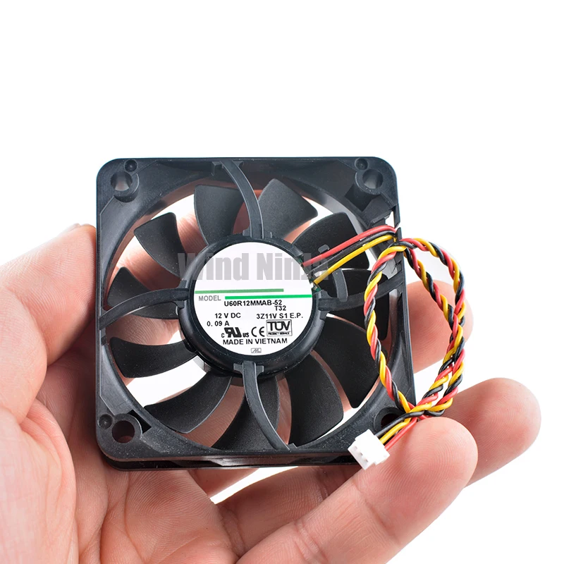 U60R12MMAB-52 6cm 60mm fan 60x60x15mm DC12V 0.09A 3pin Quiet cooling fan for projector chassis CPU