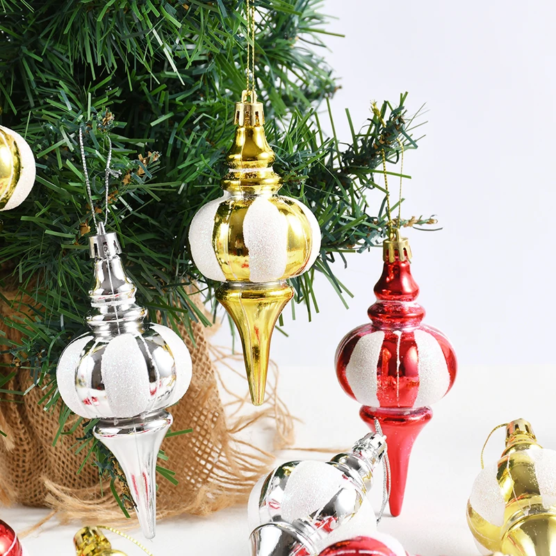 4pcs/set Christmas Tree Balls Hanging Pendant Candy Cane Pine Cone Ornament Set Christmas Home Decoration 2024 Navidad New Year