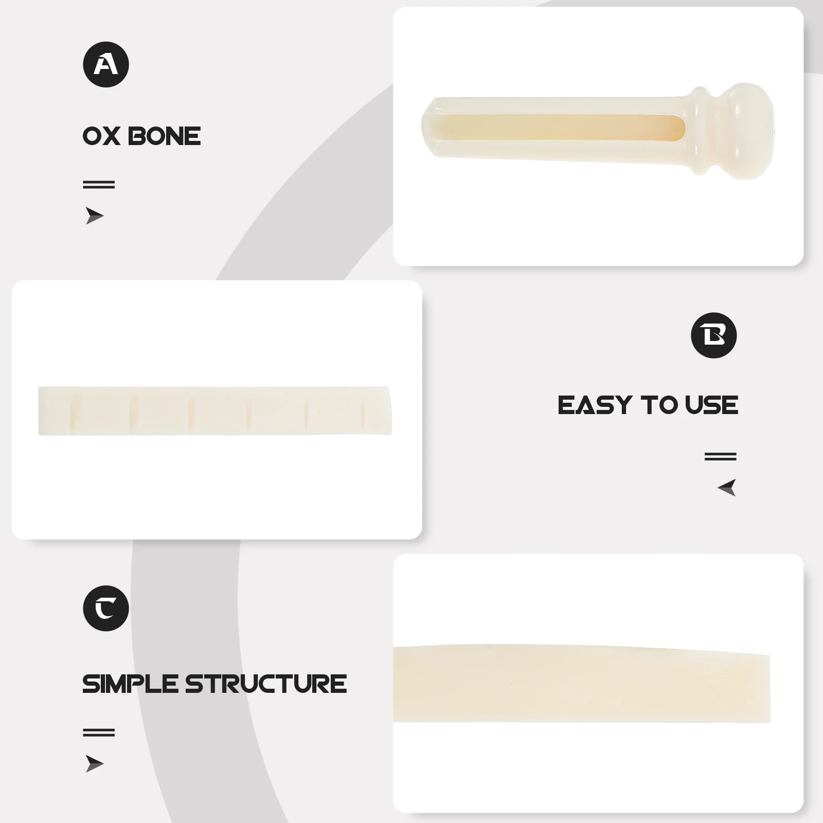 

1 Set Bridge Saddle Nut Replacement Folk Acoustic Guitar Accessories Pegs Pins Durable Lightweight Easy Replacement Guitar Parts