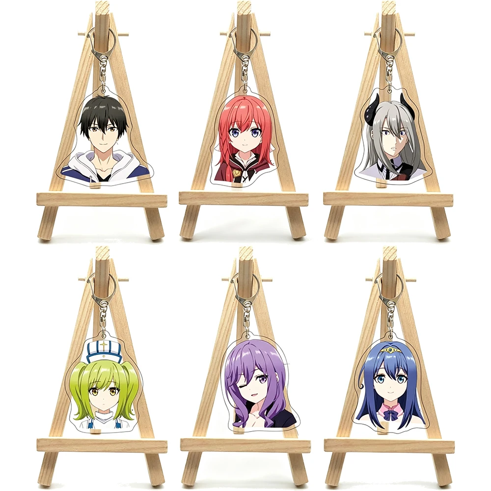 55MM Anime The Villager of Level 999 Figure Alice Balnesio Kurull Kannazuki Rex Parna Tina Acrylic Keychain Cute Gifts