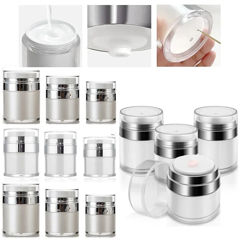 15 ml/30 ml/50 ml/100 ml Airless ปั๊ม Jars Leak PROOF เติมครีม Jars Travel คอนเทนเนอร์เครื่องสําอางสําหรับครีมโลชั่น