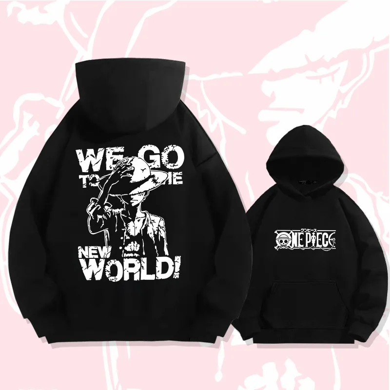 One Piece Luffy Men's Women's Hoodie Autumn Winter Long Sleeves Fleece Warm Sweatshirts Comfortable Oversized Hooded Pullover