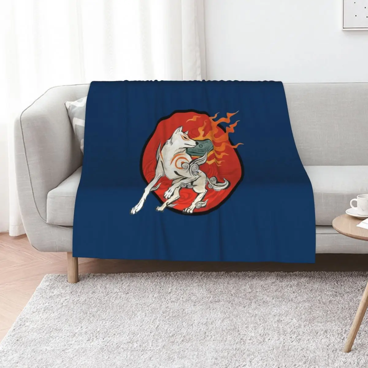 Okami Amaterasu Sun Throw Blanket anime Flannel Fabric Bed Stuffeds warm for winter Furry Blankets