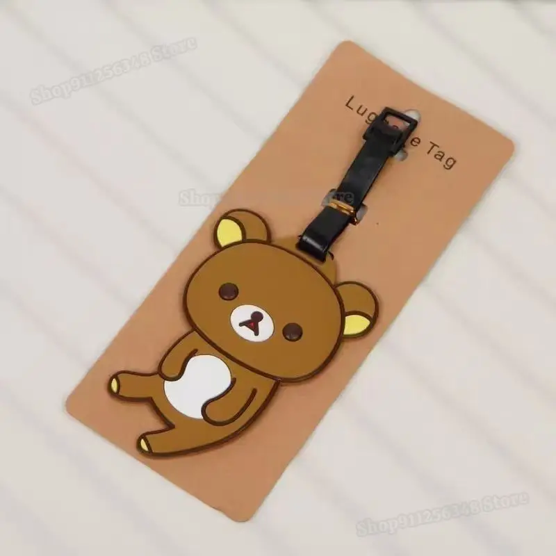 Rilakkuma Zacht rubberen reisinstapkaart Leuke gemakkelijke teddybeer Lazybear Bagage-identificatietag Handbagage hangende decoratie